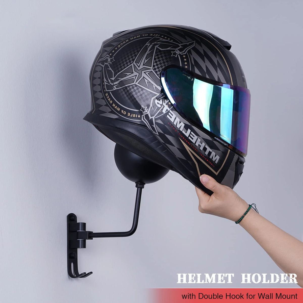 Rotating Wall Mount Helmet and Gear Rack