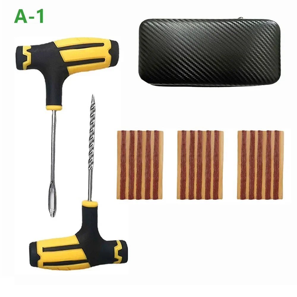 Emergency Car and Motorcycle Tubeless Tire Repair Kit - 9