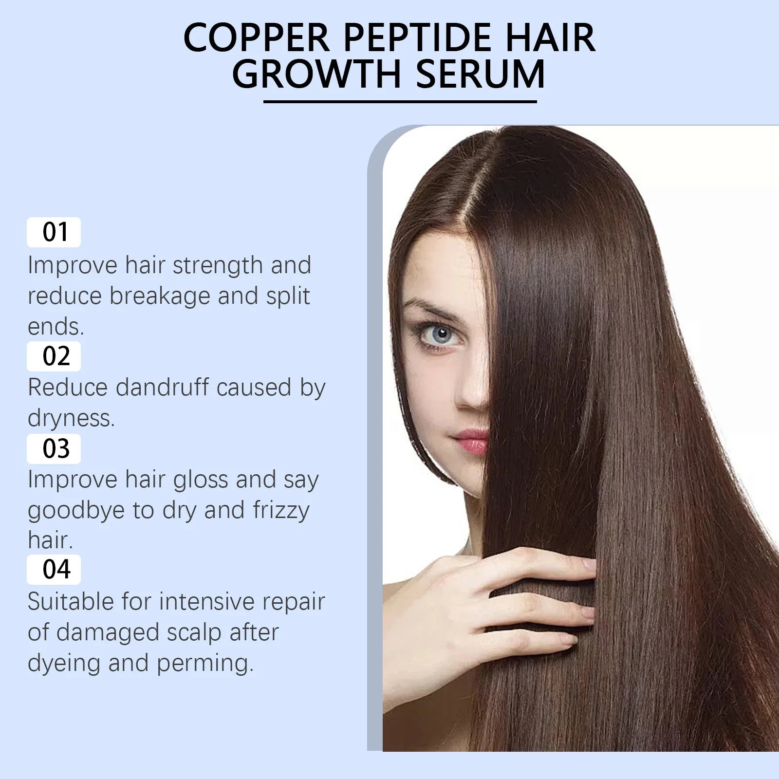 Copper Peptide Hair Growth Serum for Strengthening and Frizz Control - 10