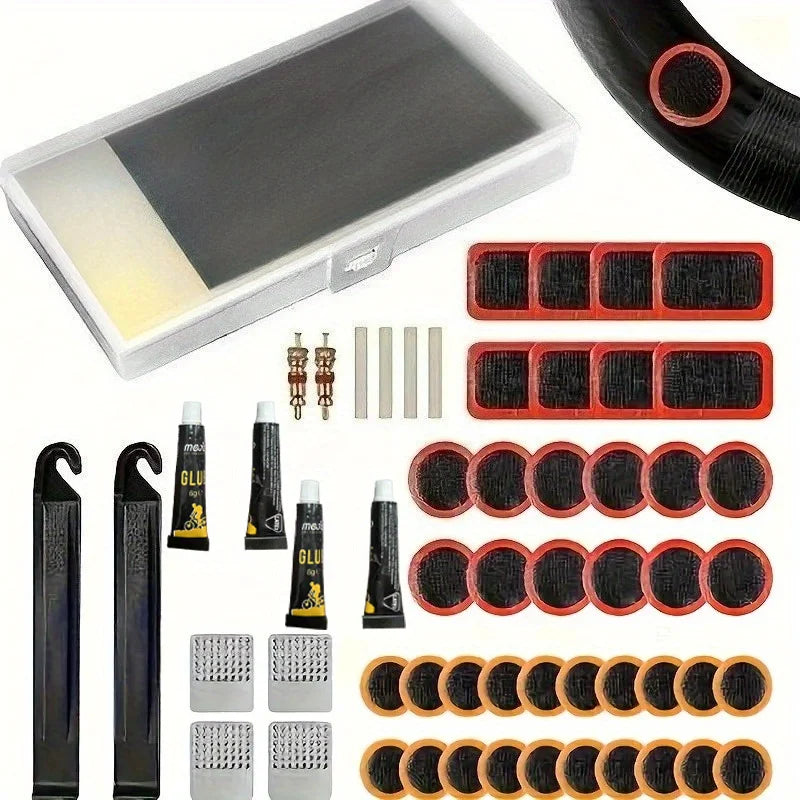 Comprehensive Bicycle Tire Repair Kit for Road and Mountain Bikes - 1