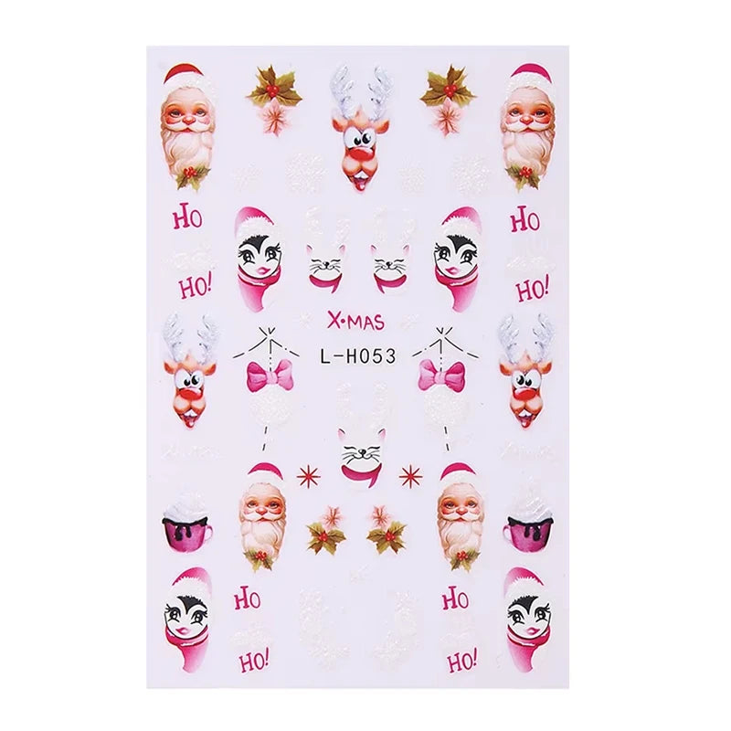 3D Christmas Cartoon Self-Adhesive Nail Art Decal Stickers - 16