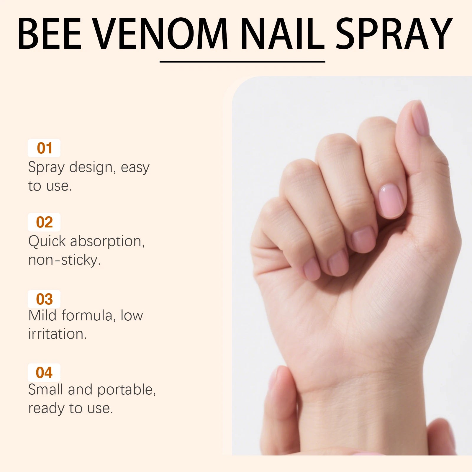 Bee Venom Nourishing Nail Spray for Brittle and Discolored Nails - 10