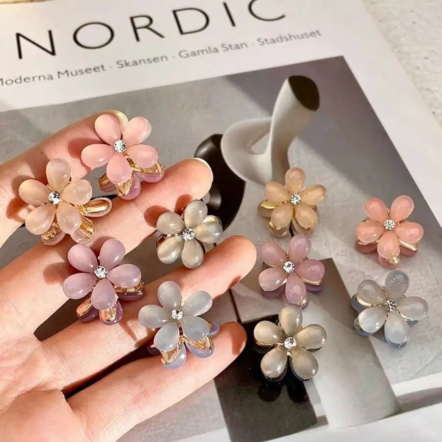 10pcs Fairy Flower Hair Claw Clips Cute Floral Mini Hair Accessories - 6
