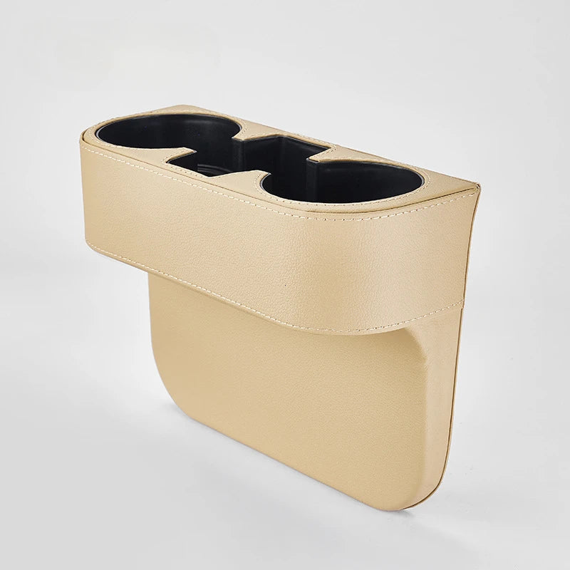 Leather Car Seat Gap Organizer and Dual Cup Holder - 22
