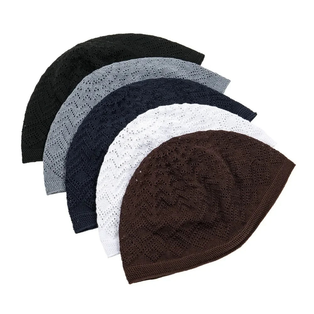 Mens Breathable Mesh Muslim Prayer Cap Lightweight Ramadan Taqiyah Hat - 9