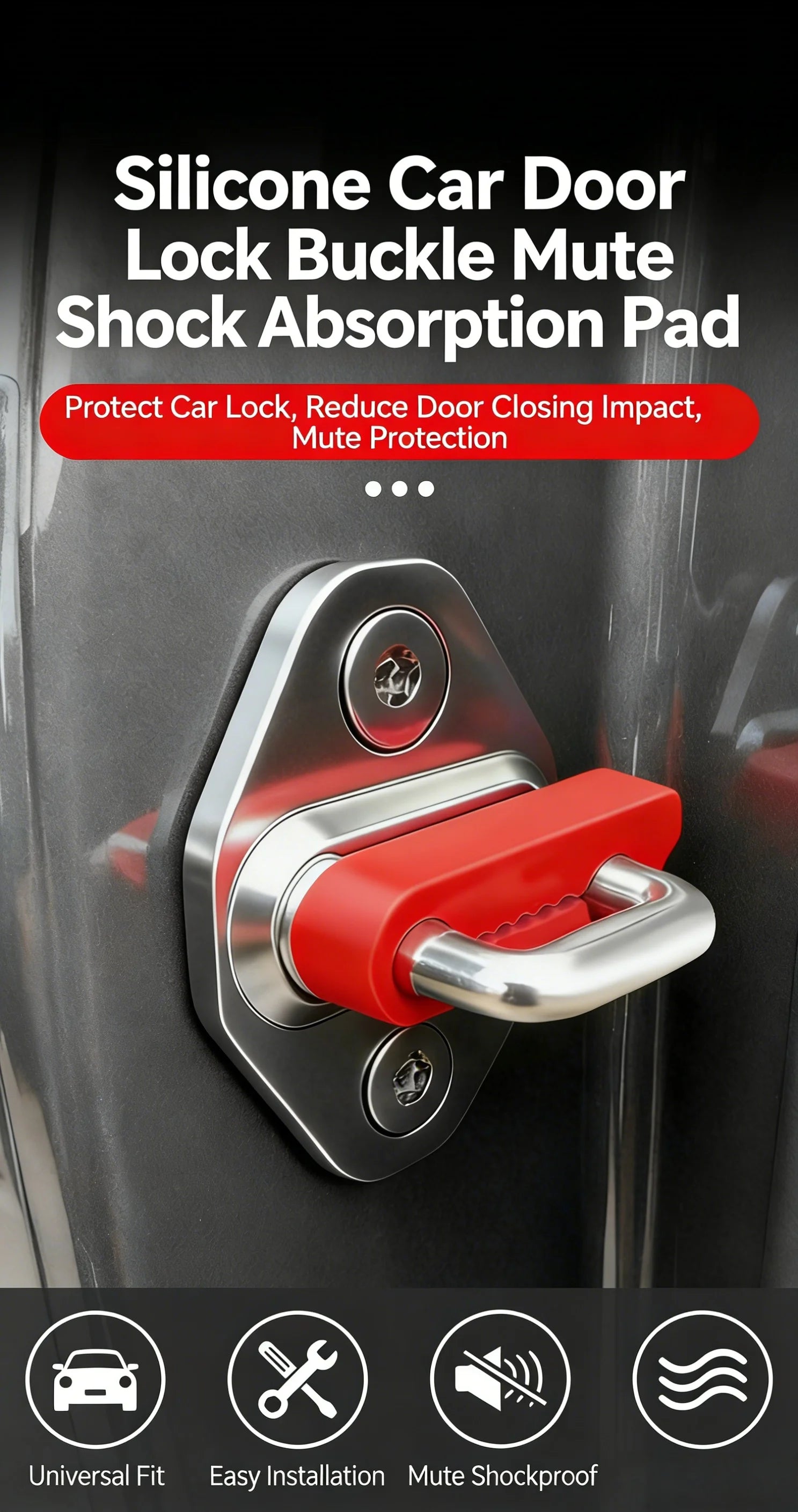 Universal Car Door Lock Shock Absorbing Dampers - 6