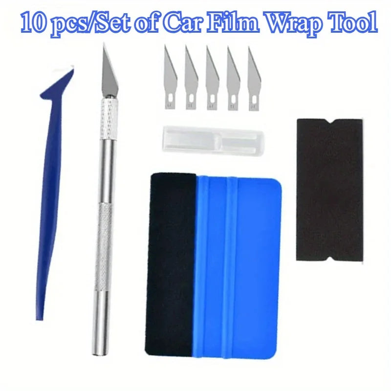 10 Piece Vinyl Wrap Tool Kit Car Window Tint and Decal Application Set - 7