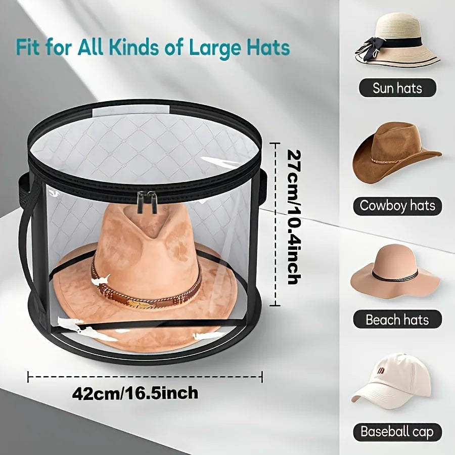 Extra-Large Foldable Hat Storage Box with Clear Viewing Window - 4