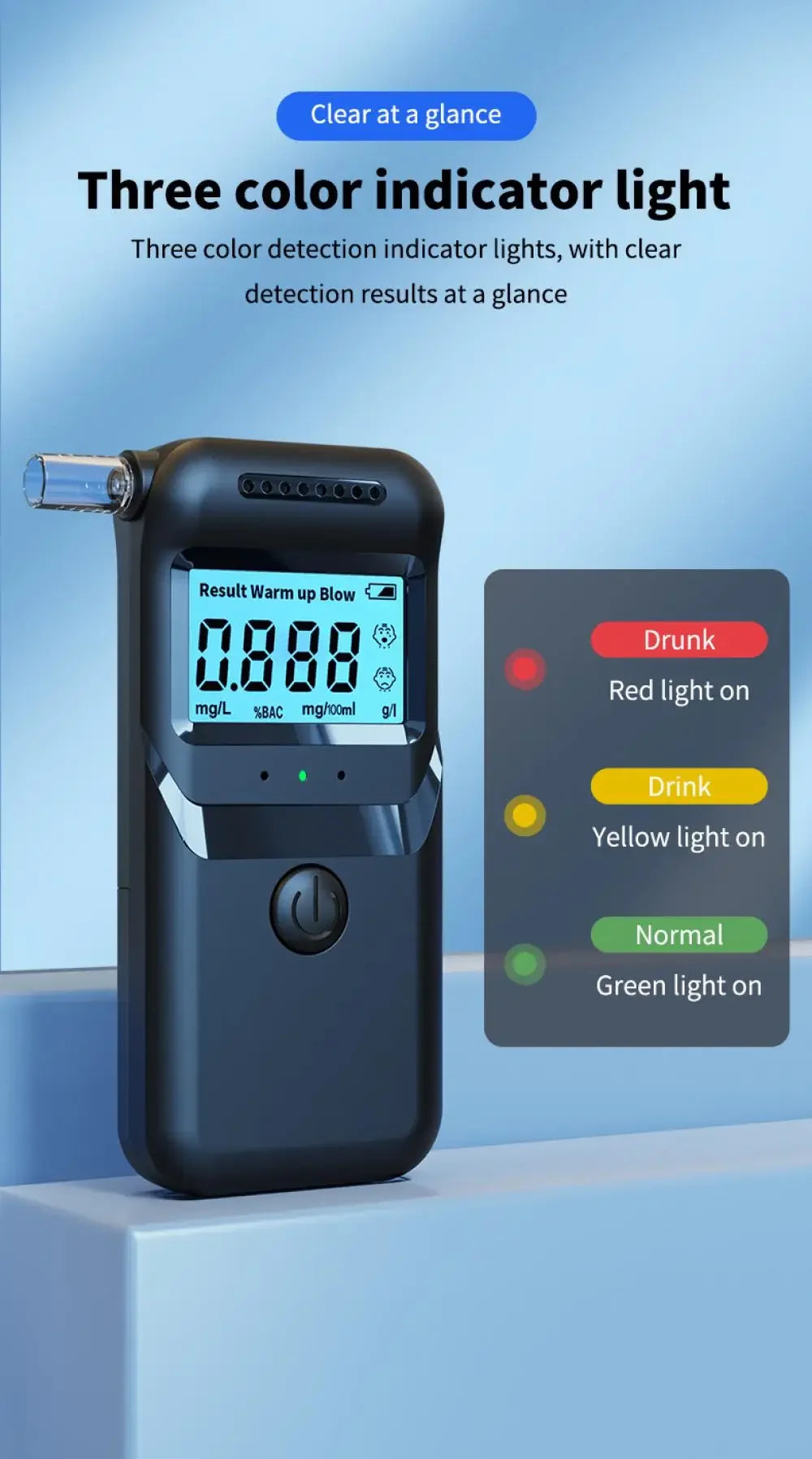 Portable Digital Breathalyzer Alcohol Tester - 7