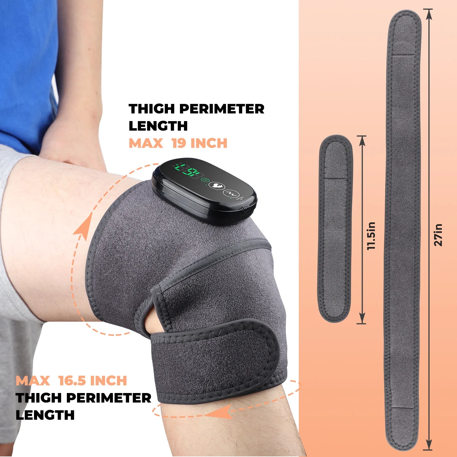 Cordless Heated Knee Massager with Vibration Therapy - 6