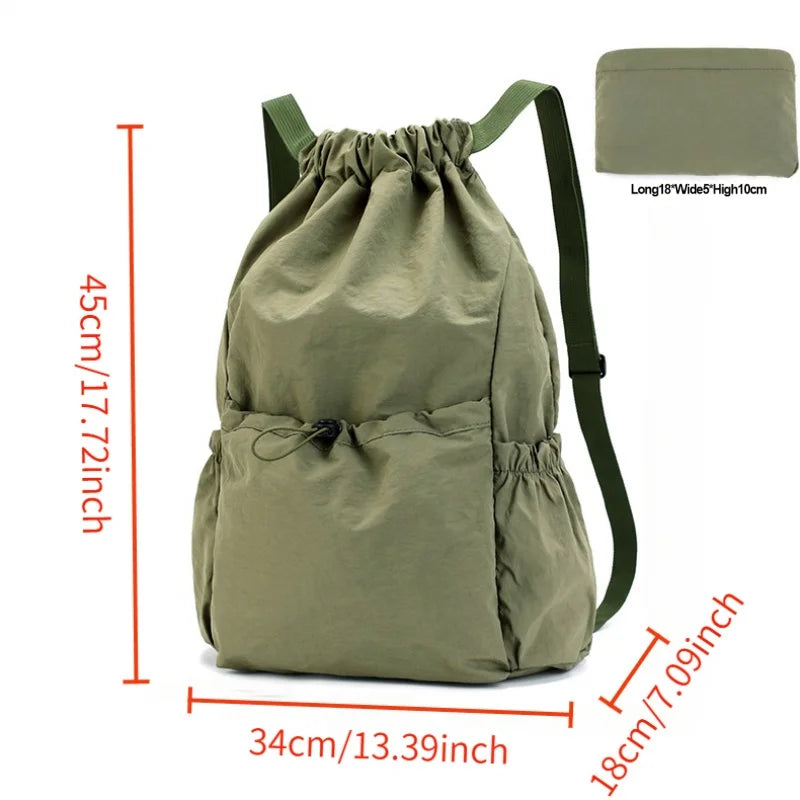 Foldable Lightweight Drawstring Travel Backpack - 5