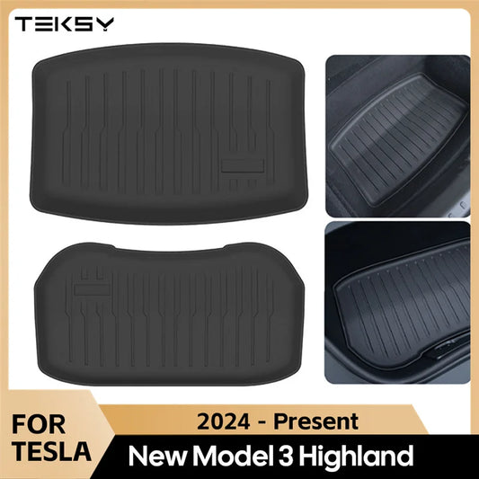 Waterproof Trunk and Frunk Mat Set for 2024 Tesla Model 3 Highland
