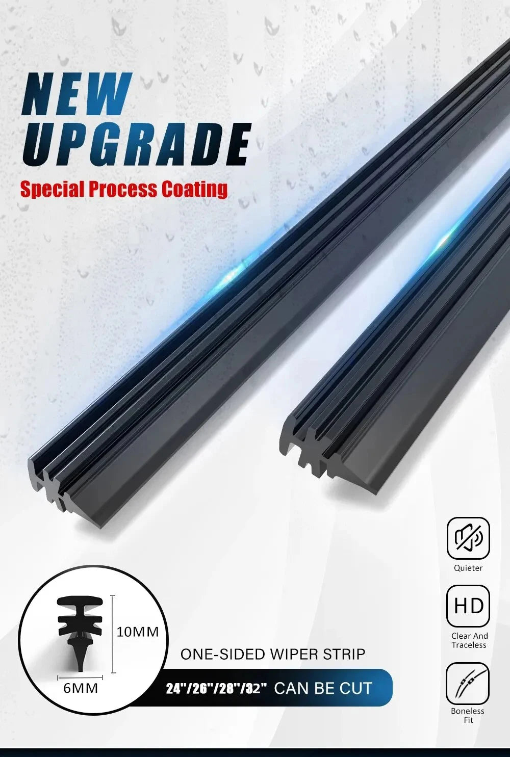 Universal Car Windshield Wiper Blade Rubber Refill Strip