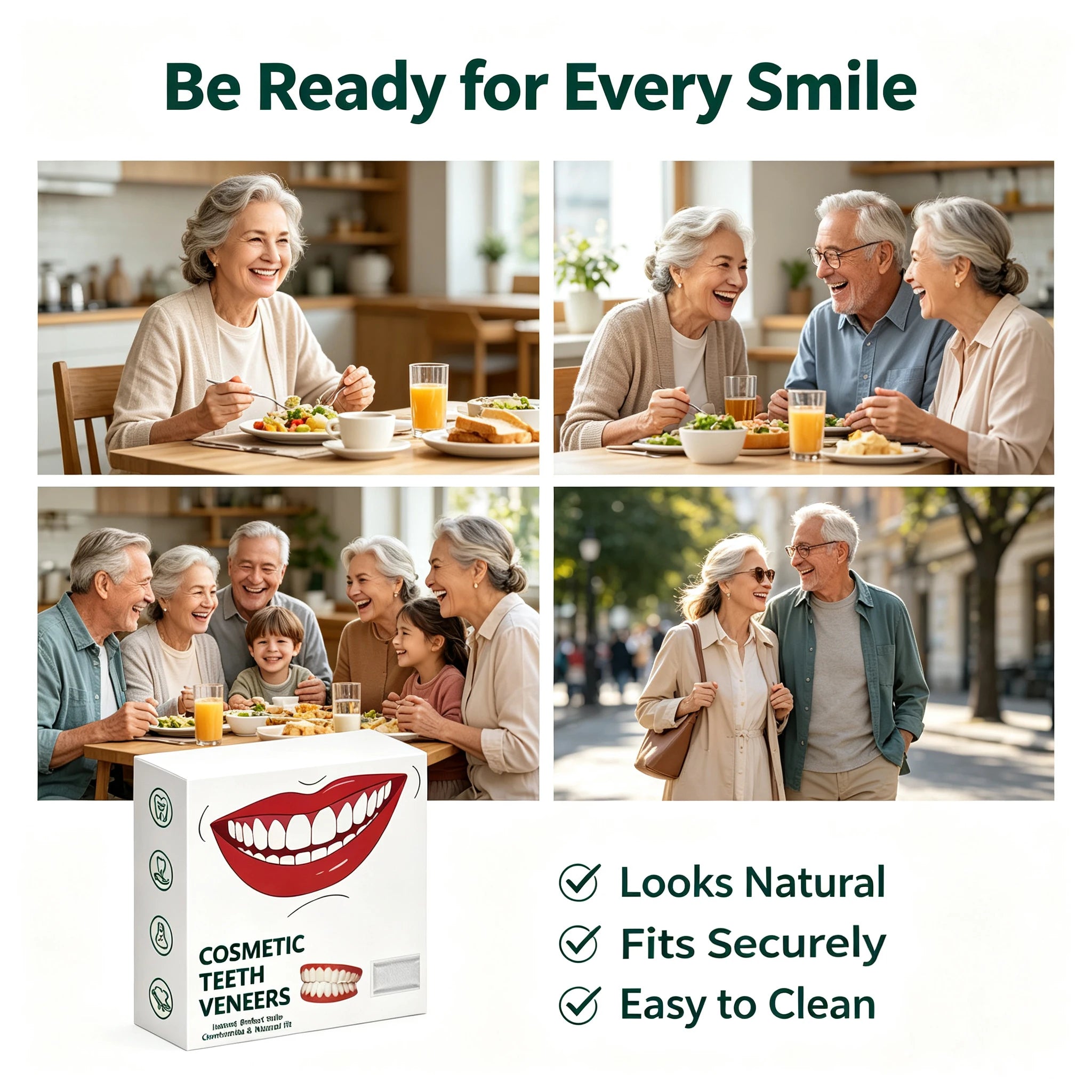 Comfortable Silicone Full Denture Set for Daily Oral Care - 4