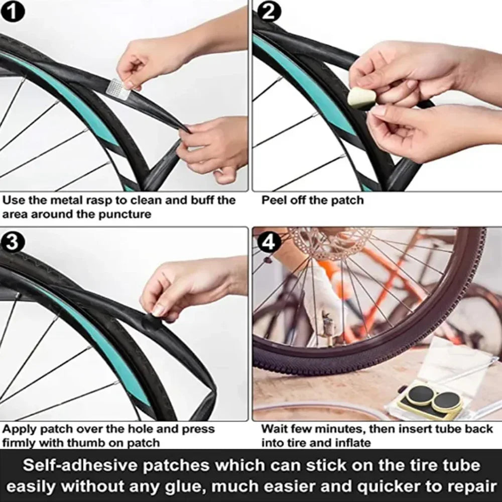 Glue-Free Bicycle Tire Repair Patches - 4