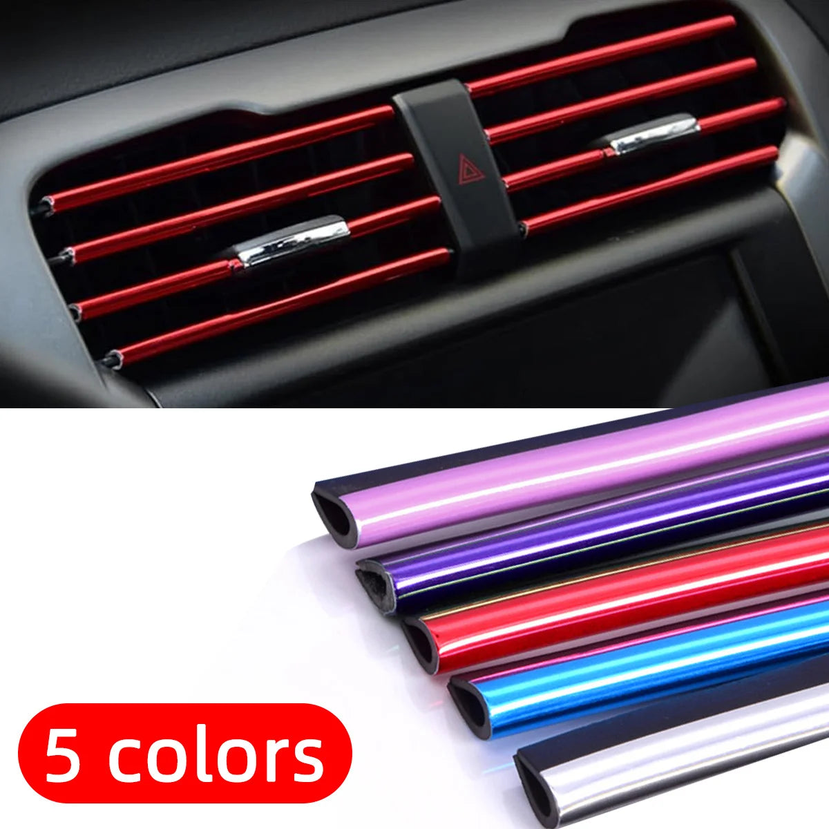 10 Pcs Car Air Vent Decoration Strips U Shaped Interior Trim Styling - 1