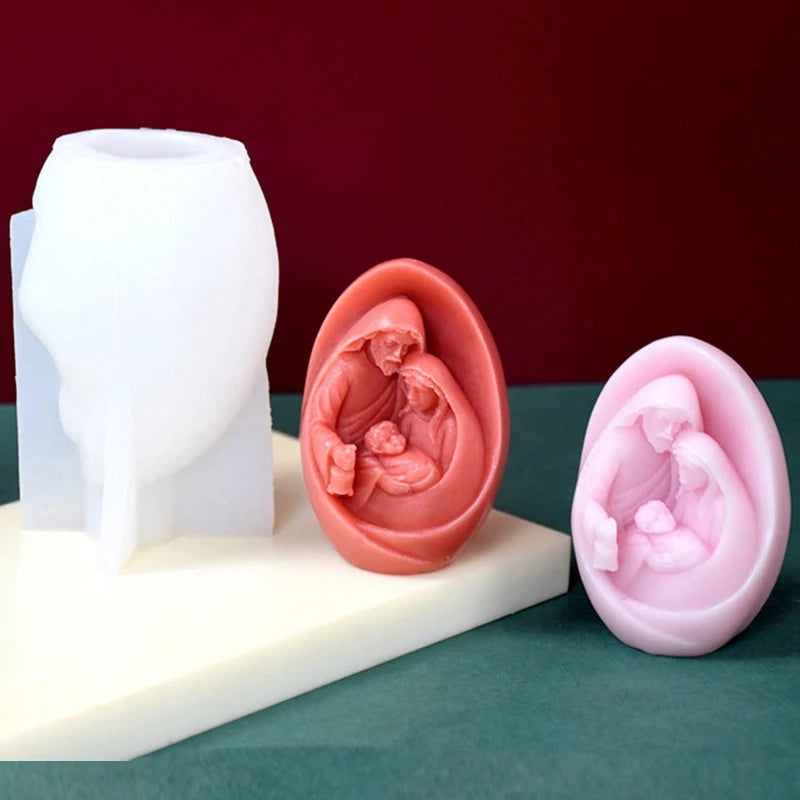 3D Jesus Nativity Silicone Mold Aromatherapy Candle Soap Making Tool