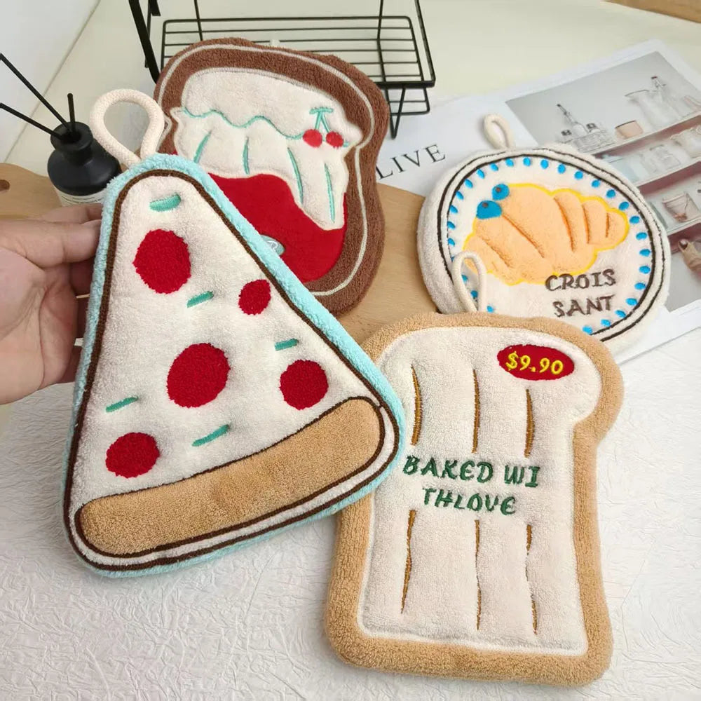 Absorbent Food-Shaped Hanging Hand Towel for Kitchen and Bathroom - 3