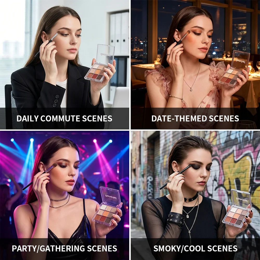 9-Shade Pigmented Eyeshadow Palette for Versatile Makeup Looks