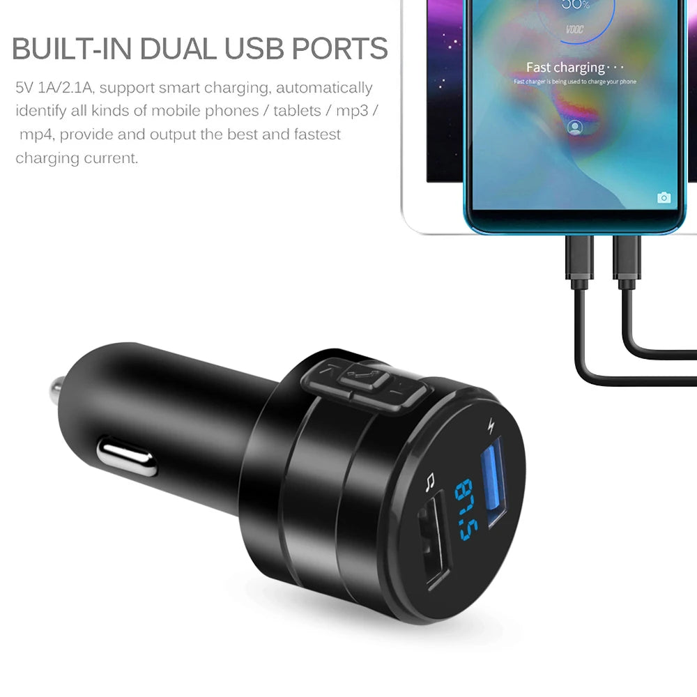Bluetooth FM Transmitter and Dual USB Car Charger