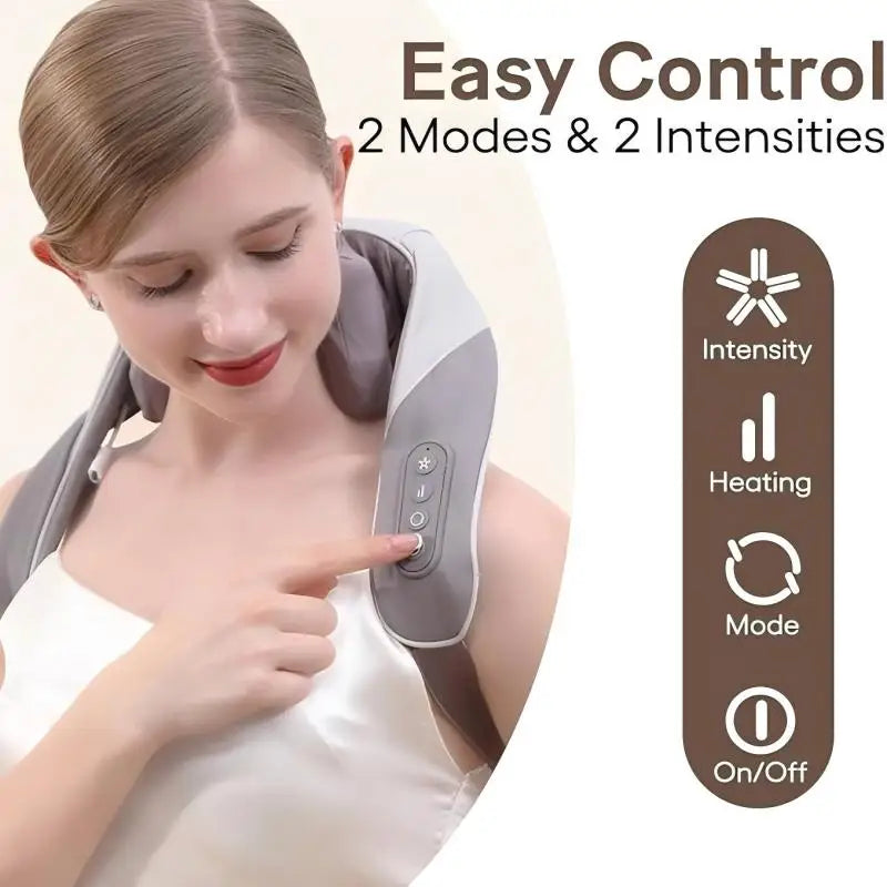 Wireless 6D Heated Neck and Shoulder Deep Tissue Massager - 3