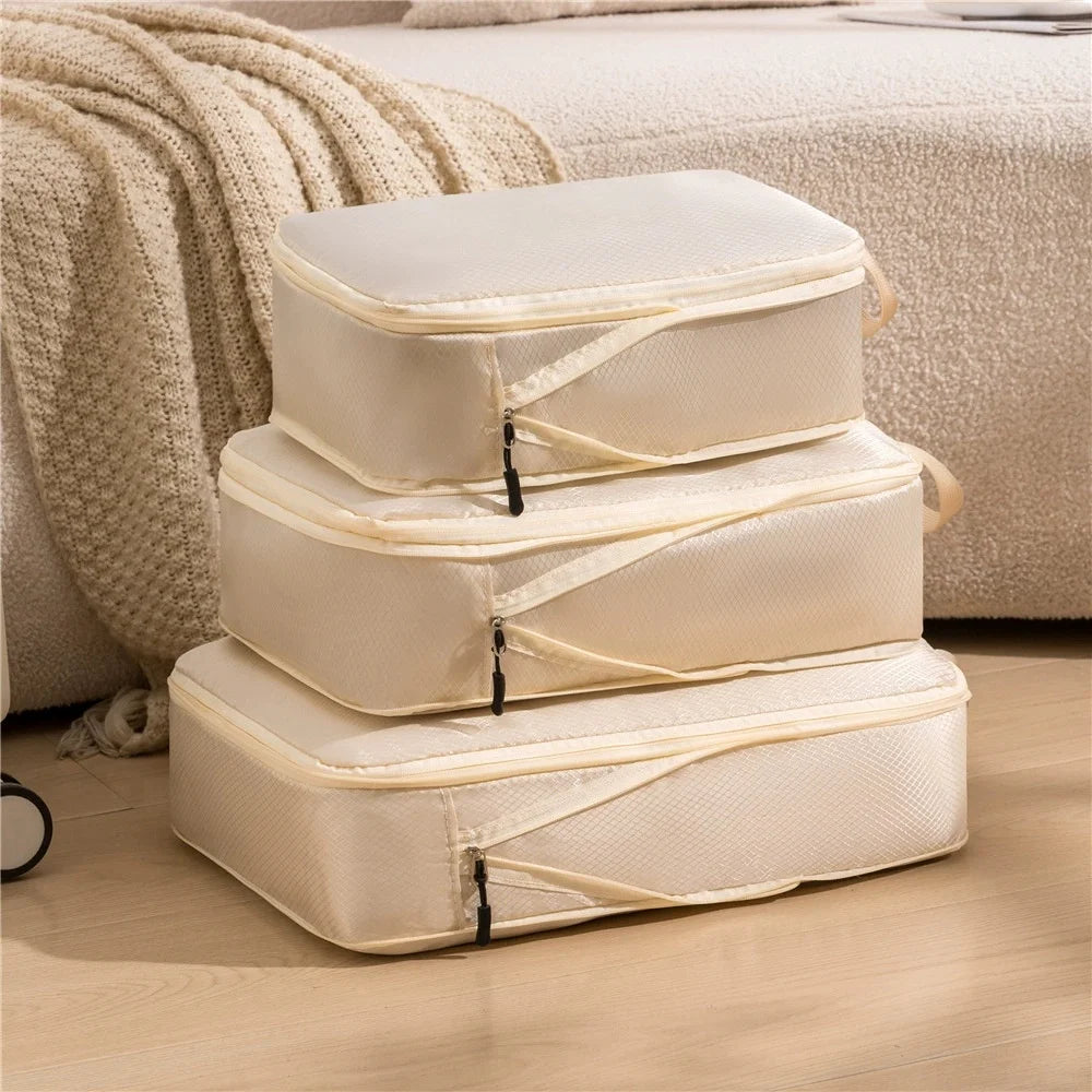 Expandable Compression Packing Cubes for Suitcases