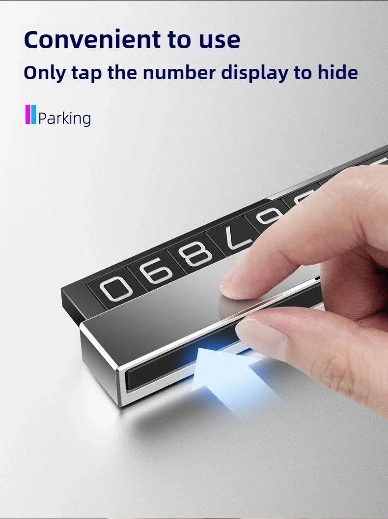 Temporary Parking Phone Number Display Plate