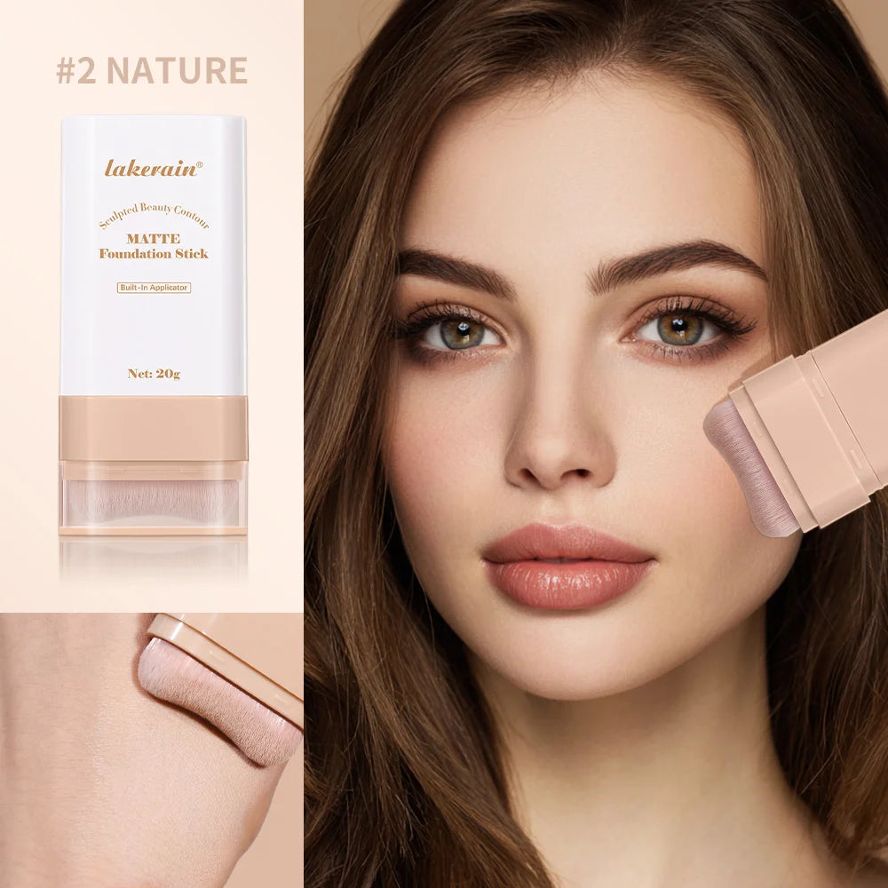 Matte Foundation Stick with Built-in Blending Brush - 2