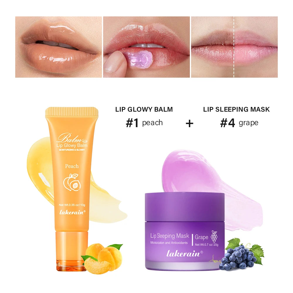 Moisturizing Lip Balm and Overnight Sleeping Mask Set