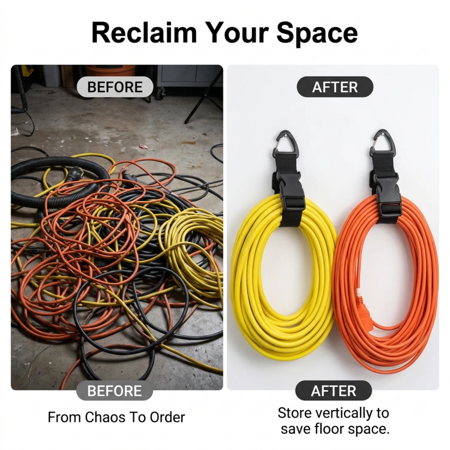 Adjustable Heavy-Duty Storage Straps for Hoses and Cables - 4