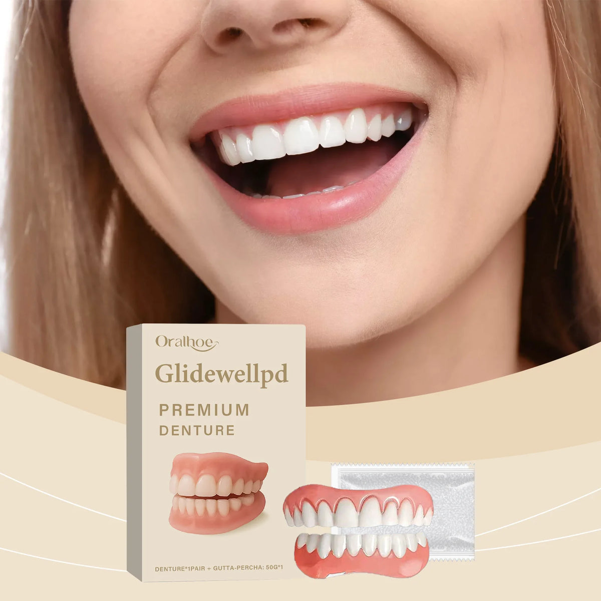 Flexible Silicone Temporary Denture Set for Missing Teeth