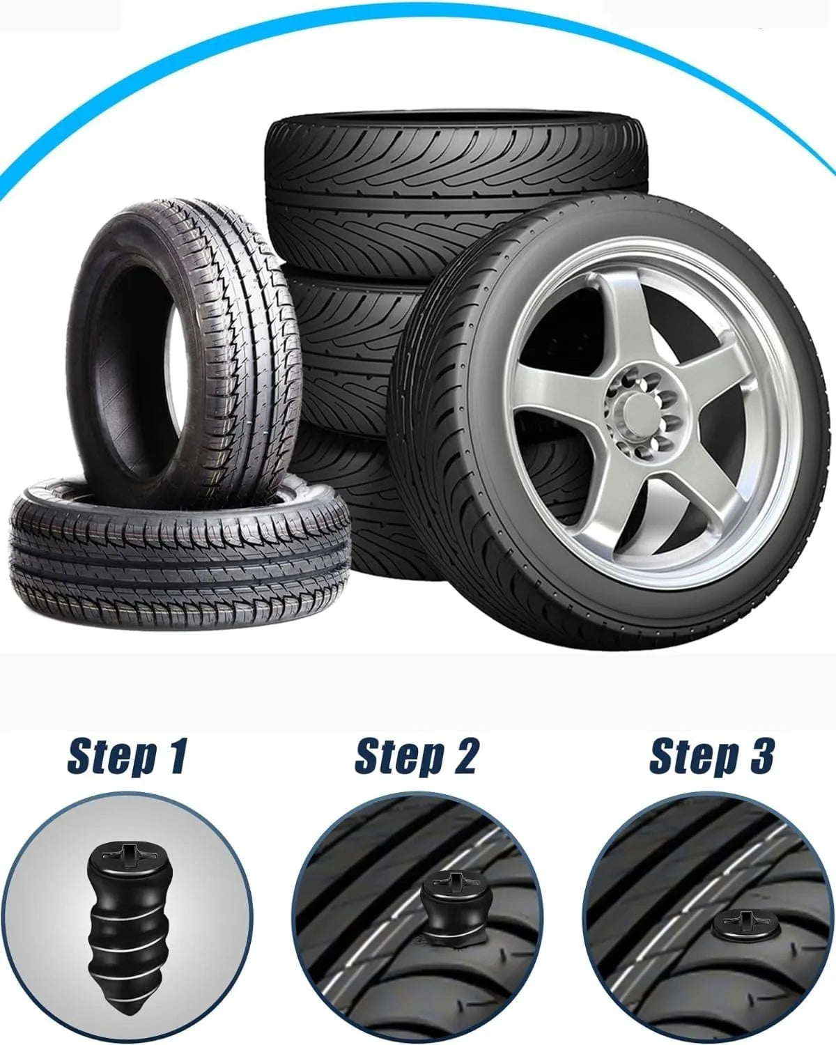 Quick Tire Puncture Repair Kit for Cars and Motorcycles - 10