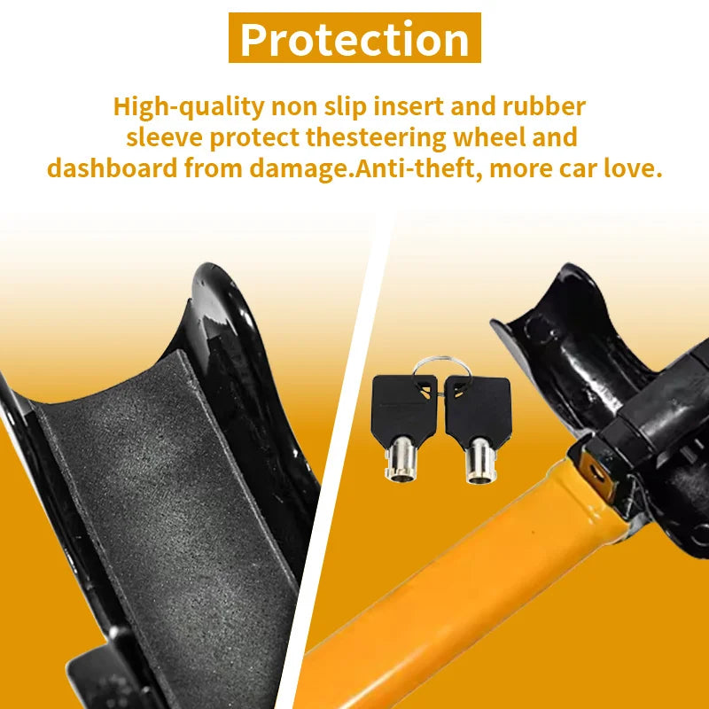 Heavy-Duty T-Bar Steering Wheel Lock for Car Security - 4