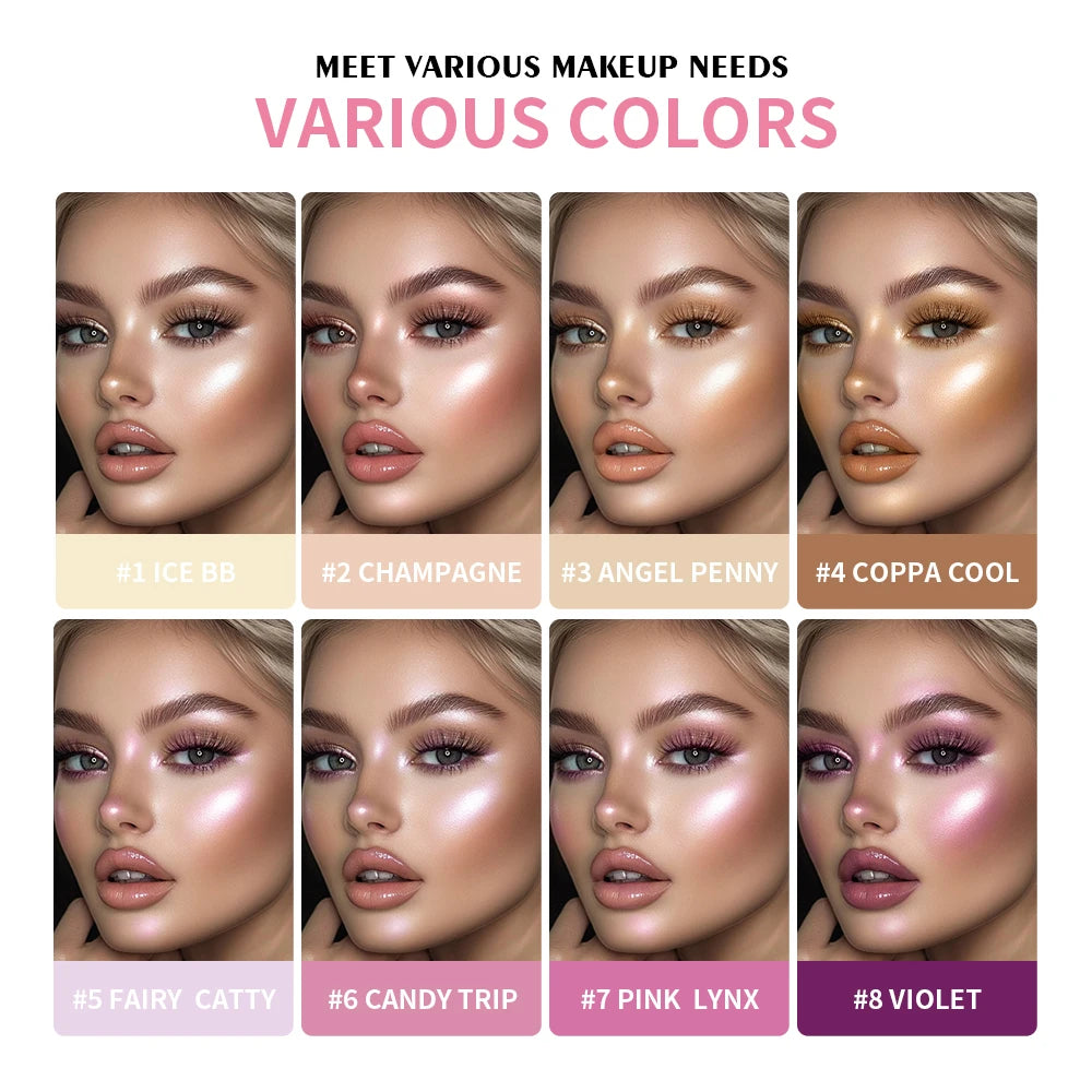 8-Color Cream Highlighter and Contour Palette