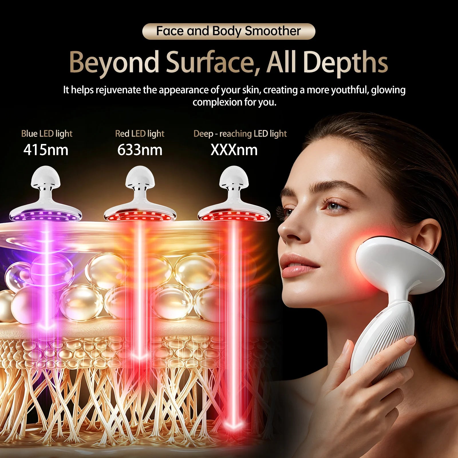 LED Facial and Body Skin Tightening & Sculpting Massage Tool - 3