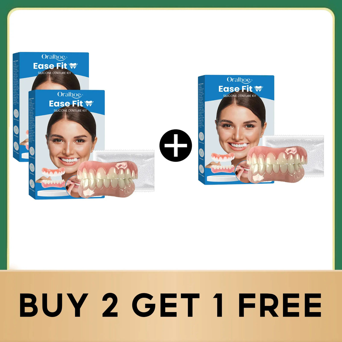 Comfortable Silicone Denture Set for Natural Smile and Chewing