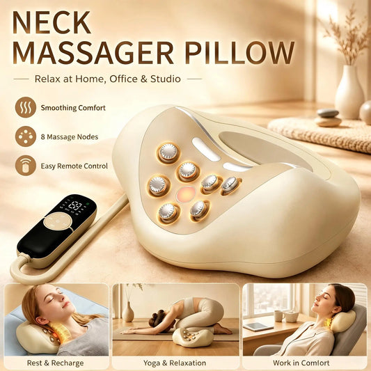 4-in-1 Rechargeable Neck and Shoulder Traction Massage Pillow