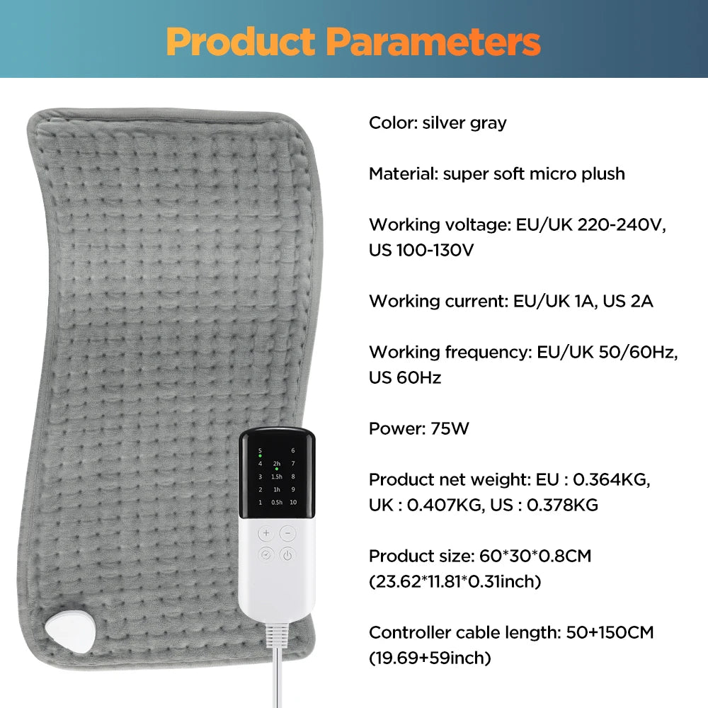 Electric Heating Pad for Pain Relief and Muscle Relaxation