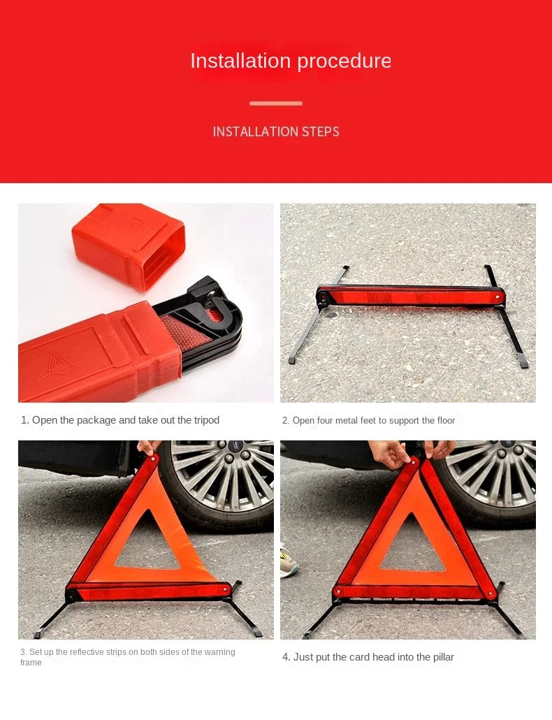 Foldable Reflective Roadside Emergency Warning Triangle