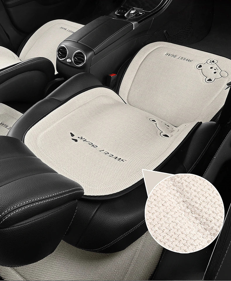Cute Bear Universal Breathable Car Seat Cushion Protector - 11