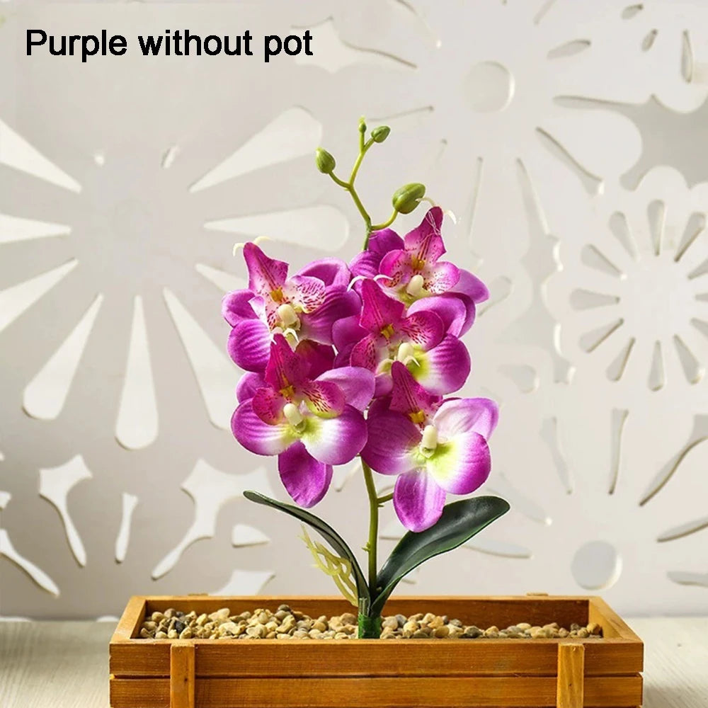 Artificial Orchid Flower Arrangement with Vase - 20