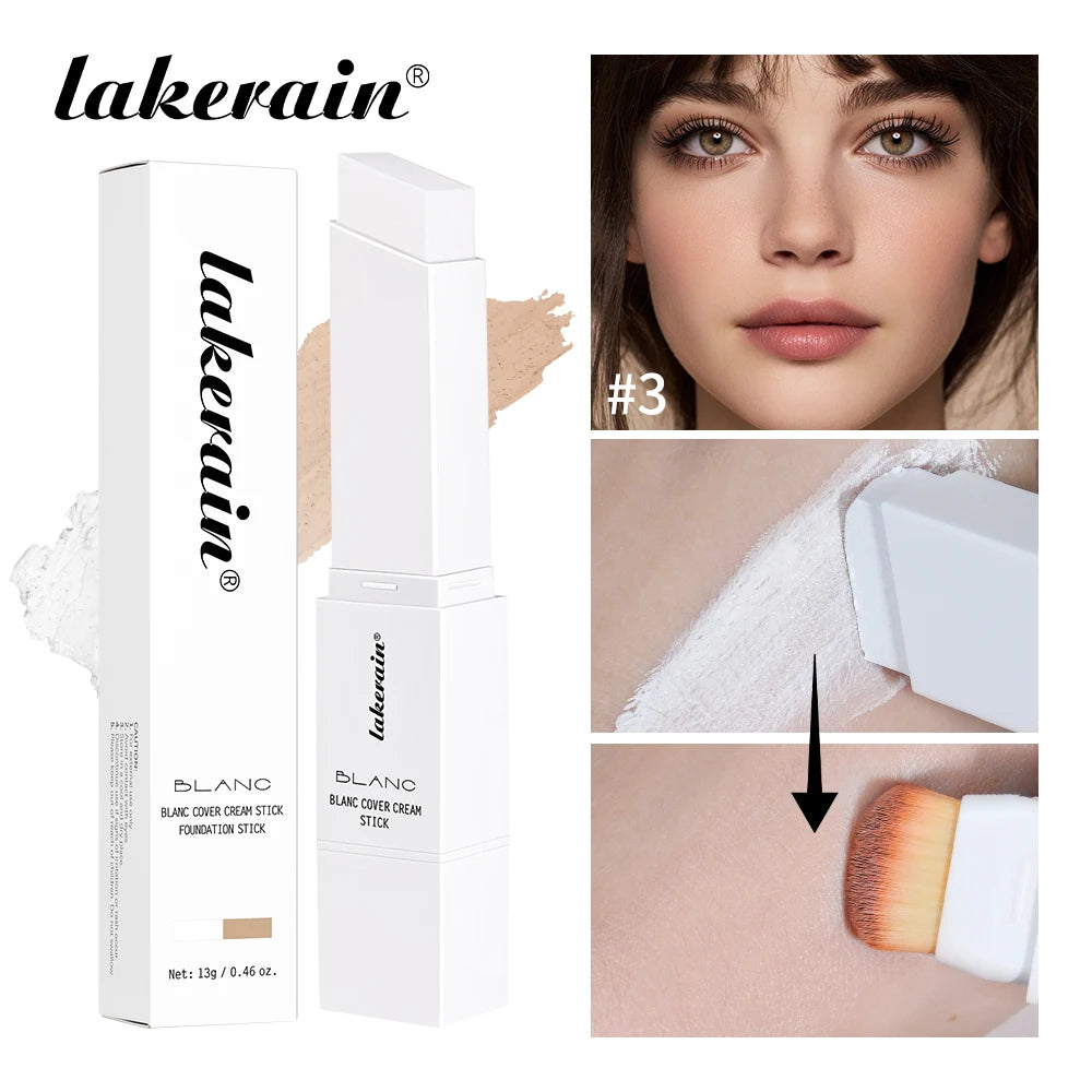 Full Coverage Cream Foundation Stick with Detachable Brush