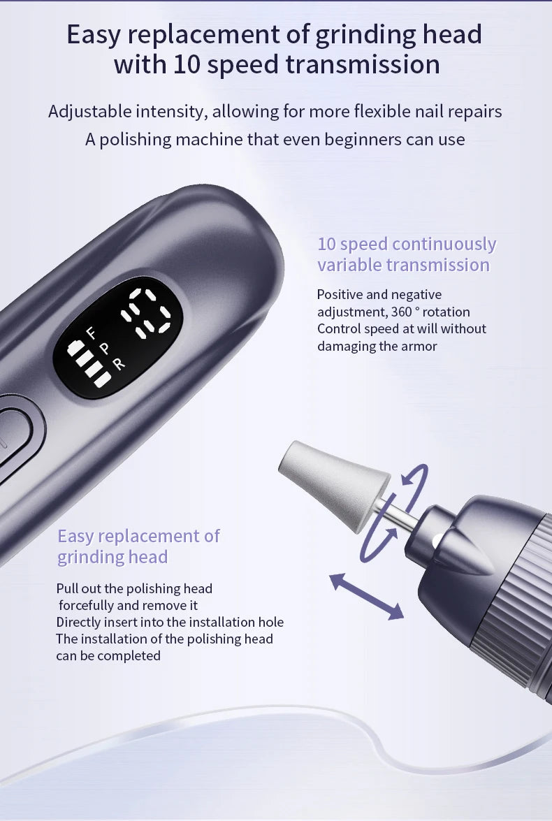 Electric Cordless Manicure and Pedicure Nail Drill Set
