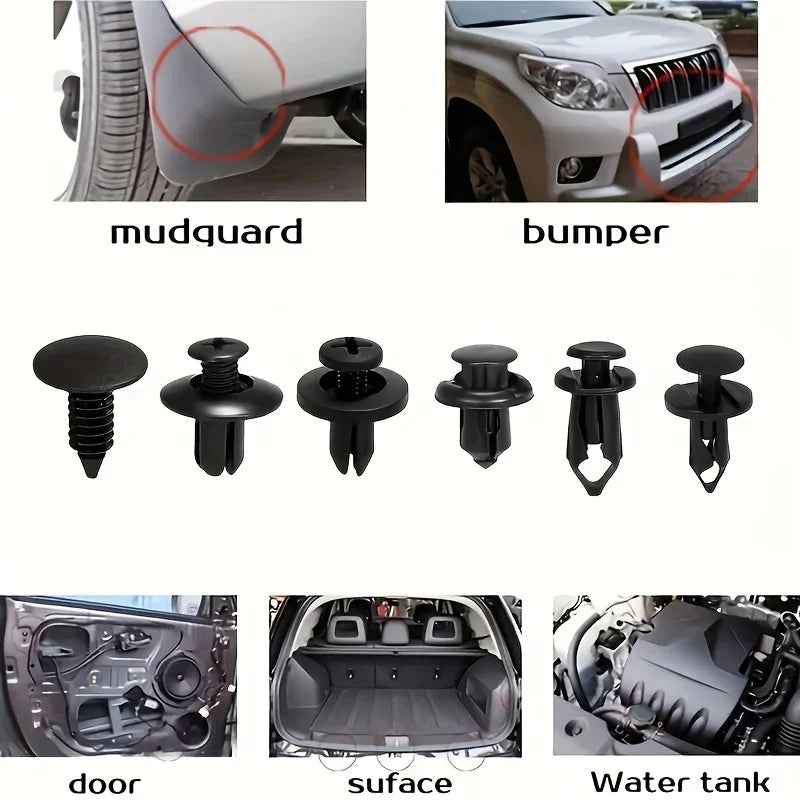 190pcs Car Retainer Clips Set Plastic Bumper Fasteners Trim Rivet Kit