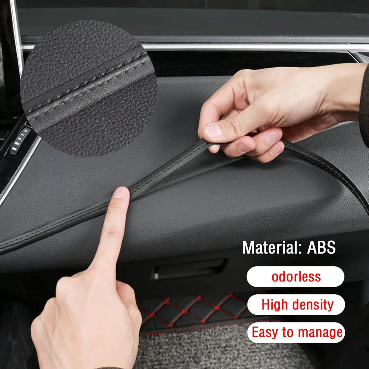 Self-Adhesive Car Interior Leather Decorative Dashboard Trim Strip - 4