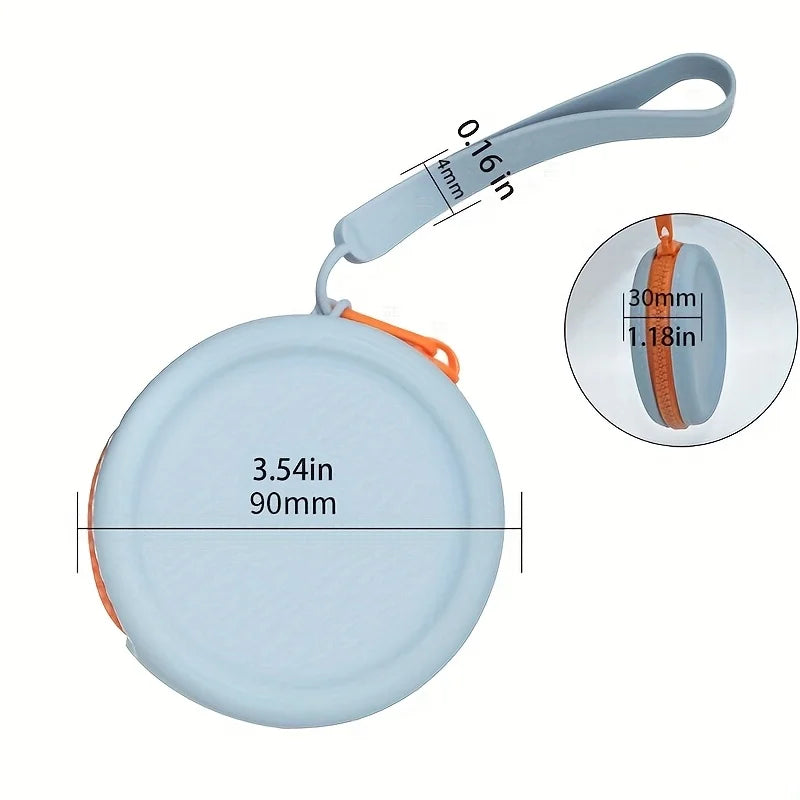 Portable Silicone Round Storage Pouch for Accessories and Coins - 4
