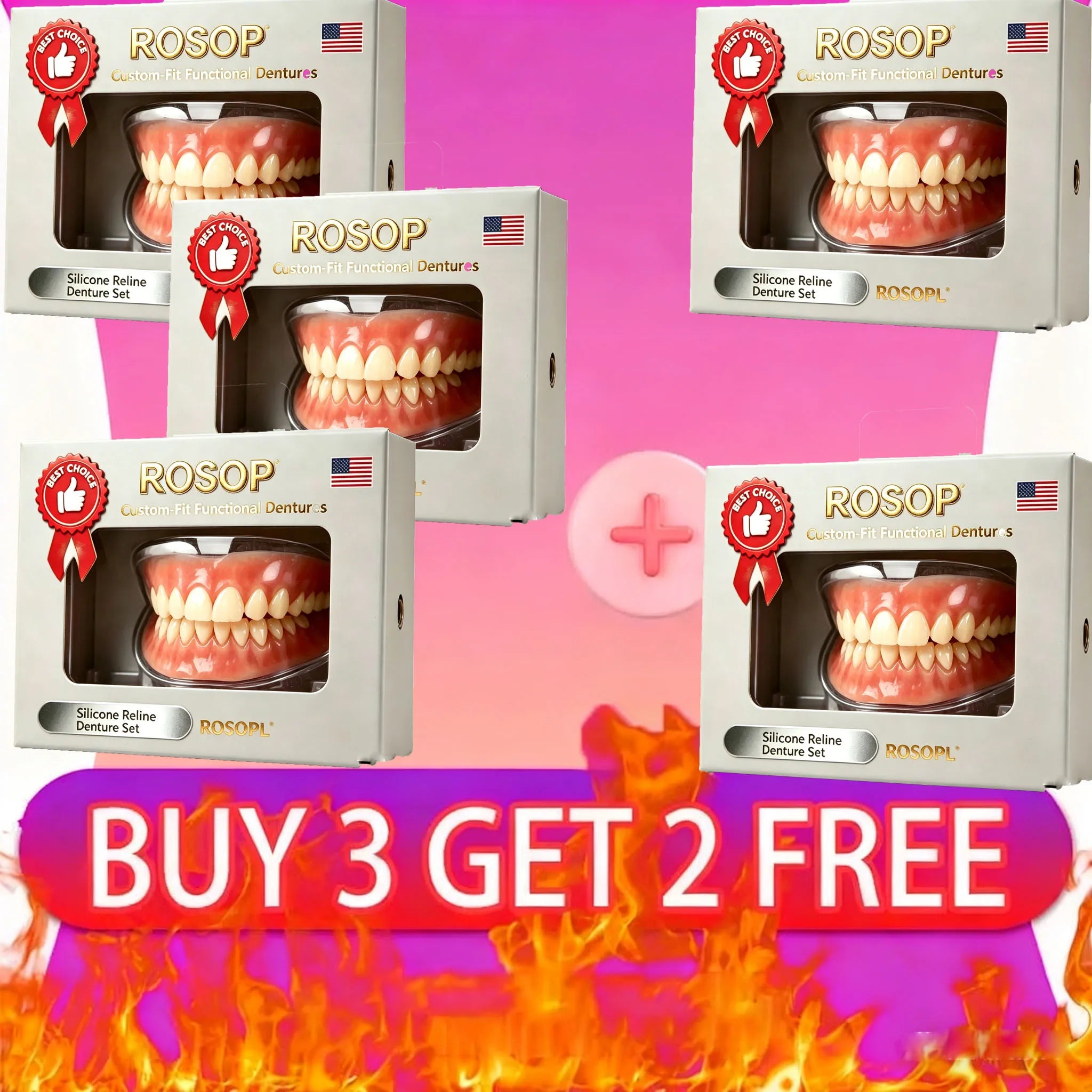 Comfort Fit Silicone Denture Set for Men and Women - 9
