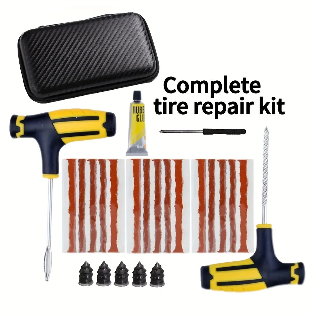 Professional Tire Puncture Repair Kit for Cars and Motorcycles - 7