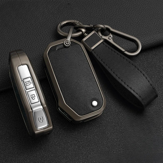 Leather and Zinc Alloy Car Key Case for Kia