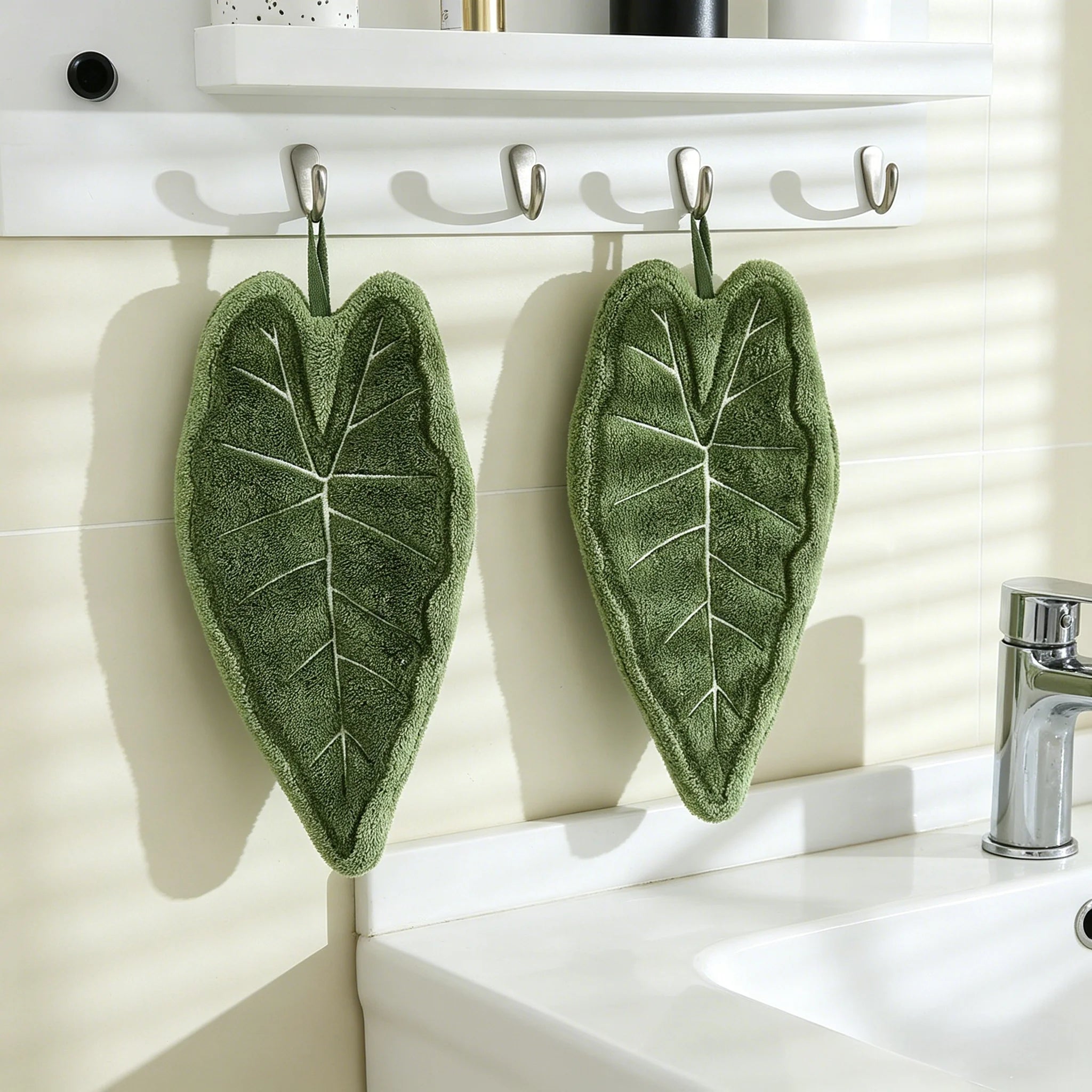 Decorative Leaf-Shaped Hanging Hand Towel - 5